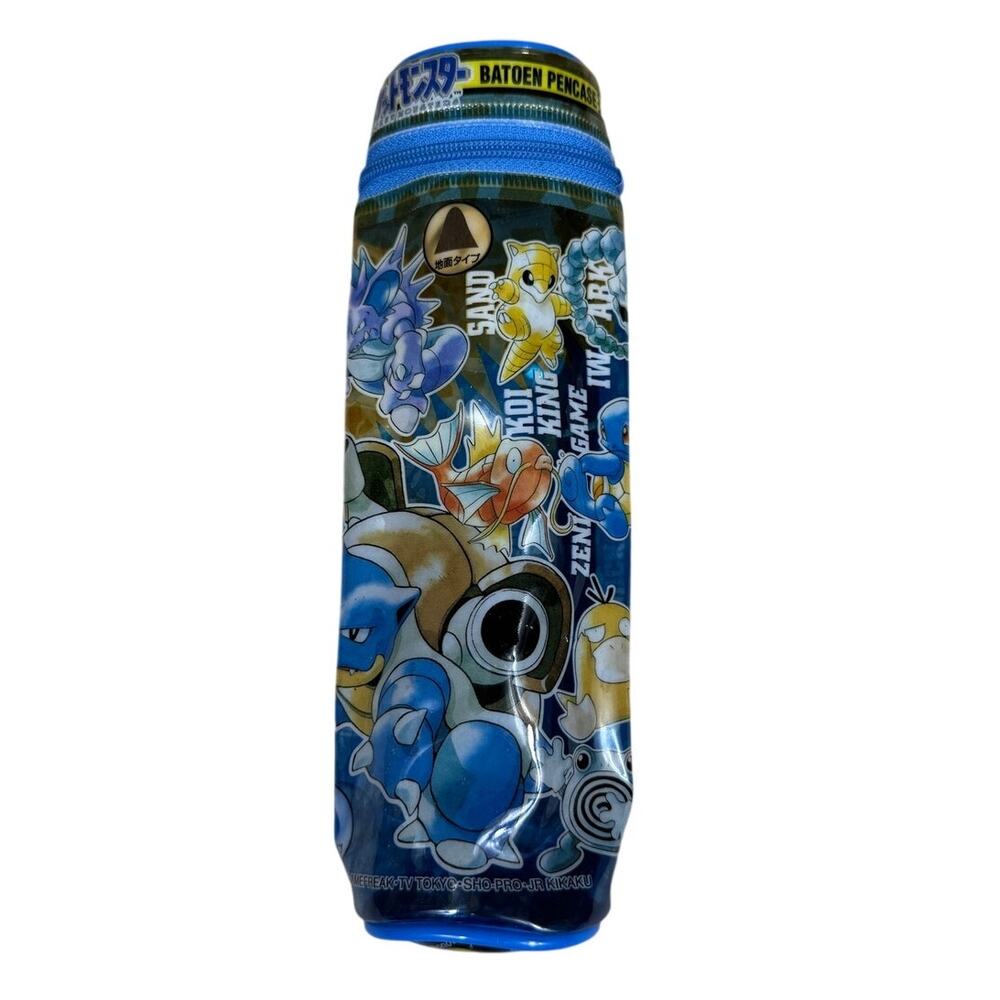 Vintage 90s Pokemon Pocket Monster Water / Ground Type Plastic Pencil Case Rare
